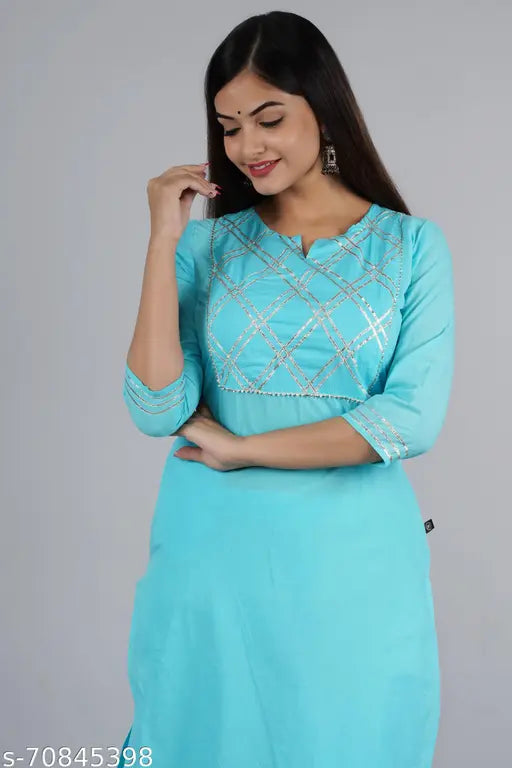 Pink solid cotton kurta and palazzo set for women, perfect for modern ethnic wear. Lightweight, comfortable, and elegant design. Made with finest quality fabrics, suitable for various occasions