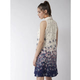 A floral sleeveless dress in cream tone