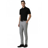 Black cotton blend men's half-sleeve solid shirt, comfortable for everyday wear