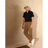 Black cotton blend men's half-sleeve solid shirt - versatile, comfortable everyday wear