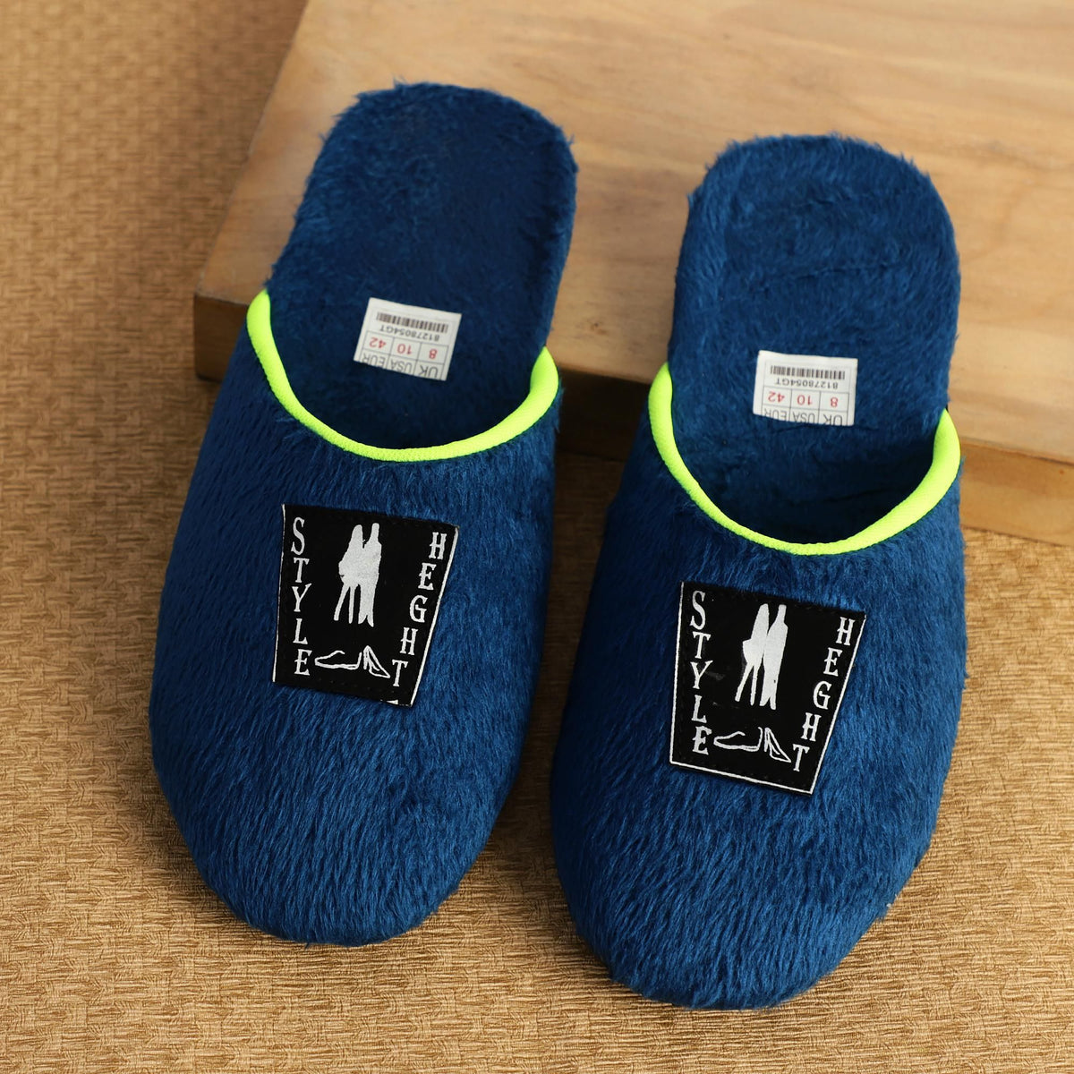 Synthetic blue sliders for men, UK/IND size 6, US size 7, EUR size 40. Ideal for casual occasions. Style Height brand, lightweight Airmix sole