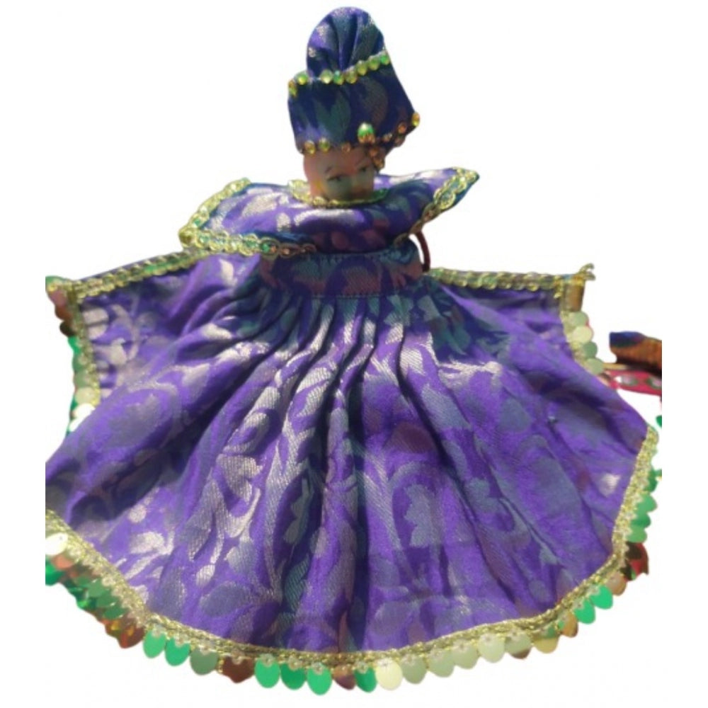 Blue silk Laddu Gopal dress size 0-6, luxurious traditional attire for women