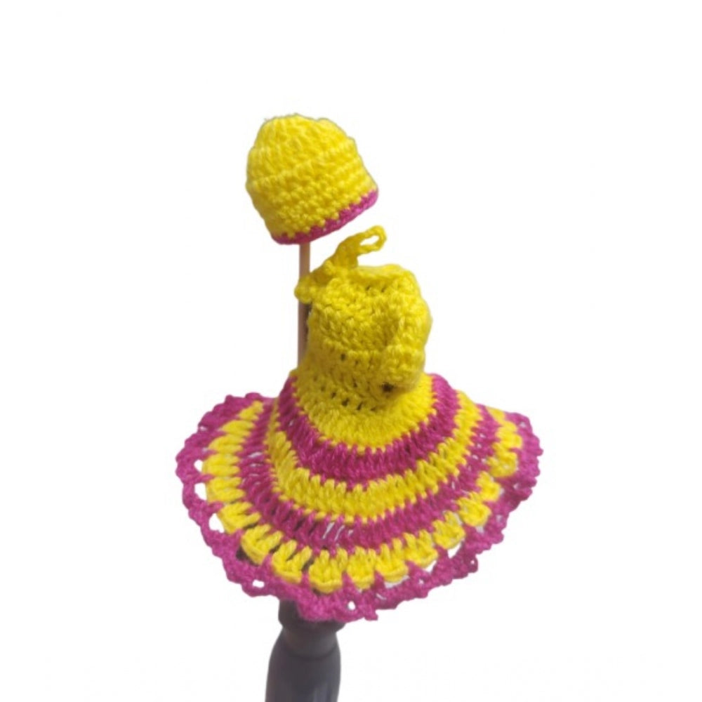 Yellow-Pink Tharad Laddu Gopal Tharad Dress, size 0 to 6