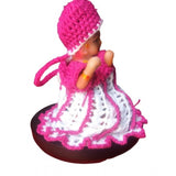PinkWhite Tharad Laddu Gopal dress size 0-6, traditional Indian clothing for women
