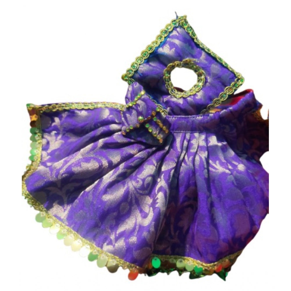 Blue silk Laddu Gopal dress size 0-6, vibrant garment for women