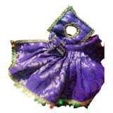 Blue silk Laddu Gopal dress size 0-6, vibrant garment for women