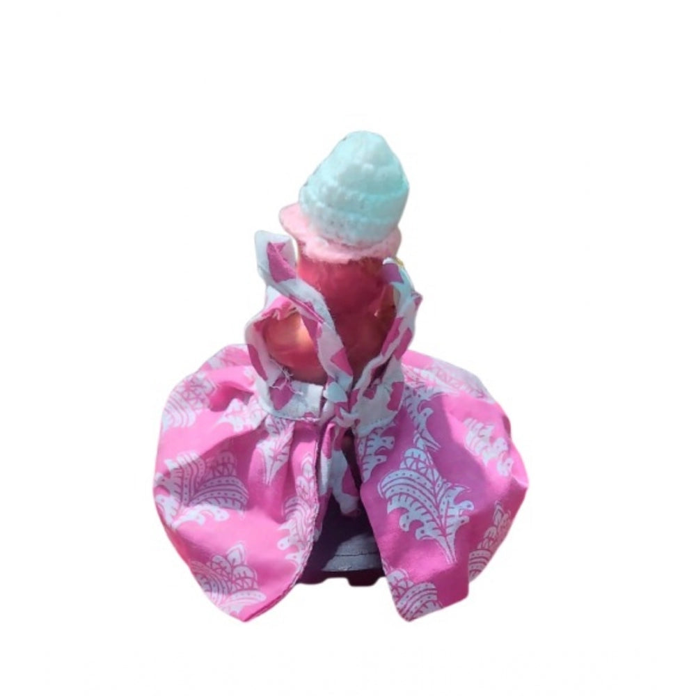 Pink cotton Laddu Gopal dress, sizes 0-6 for women