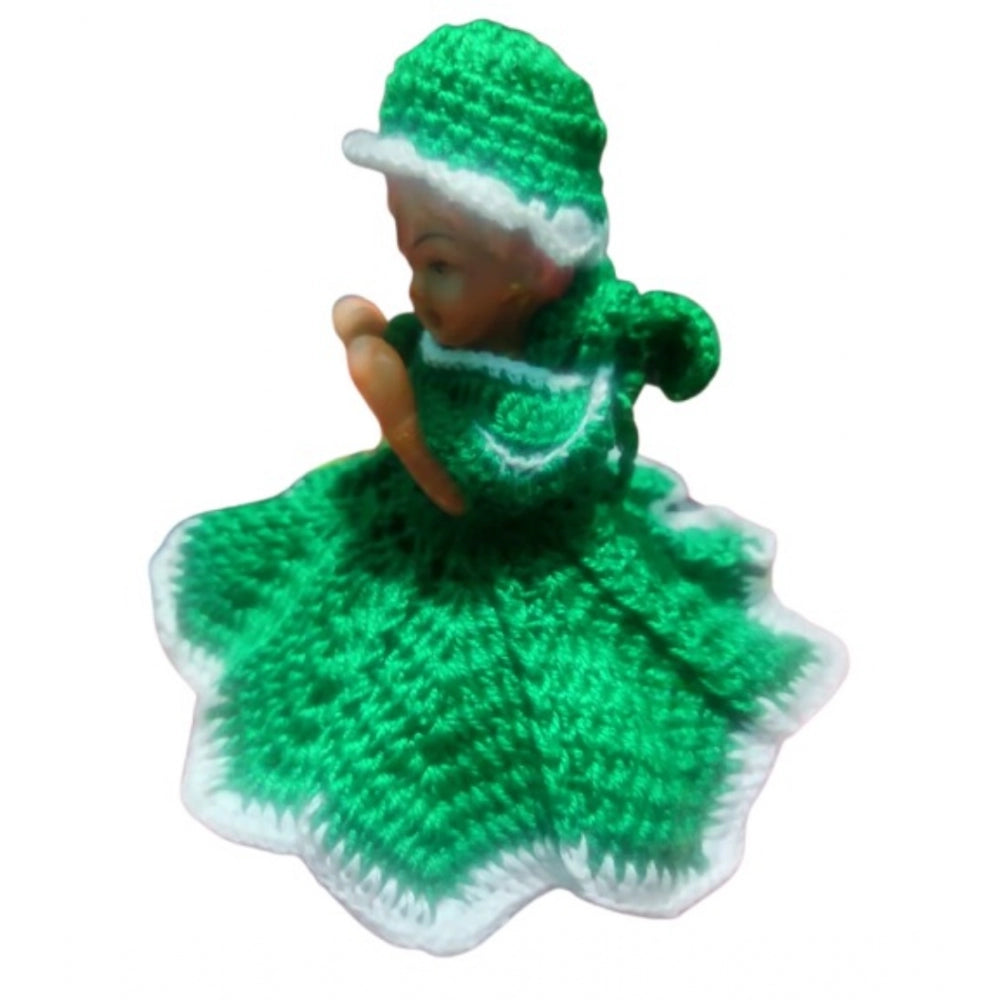 Green Tharad Laddu Gopal dress size 0-6, traditional Indian attire for women