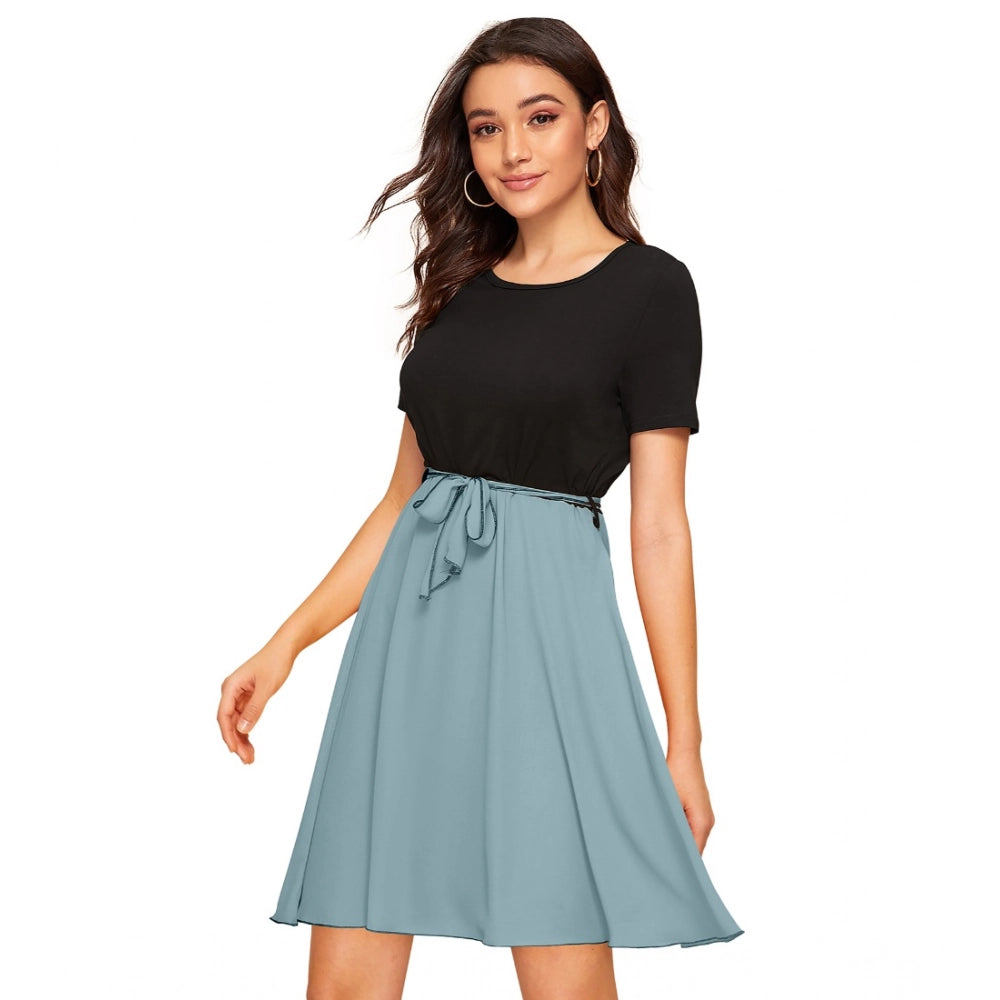 Women's knitted sleeveless round neck dress