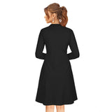 Black knit round neck dress