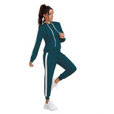 Morpich women's tracksuit in solid teal color