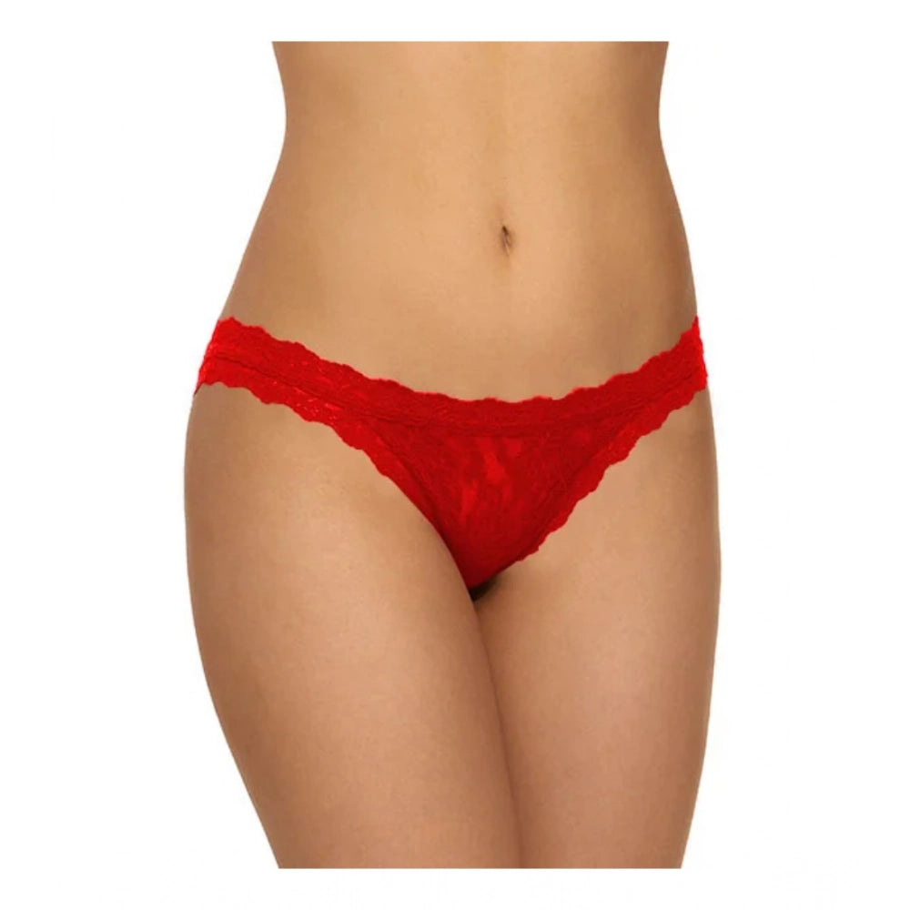 Women's Pack Of_2  Nylon Spandex Self Design Brief Panty (Red, Free Size: Fit to S, M, L)