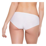 Womens Pack Of2  Polyester Spandex Self Design Hipster Panty White Free Size Fit to S M L