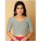 Grey hosiery printed short sleeves crop blouse pack of 2 for women's casual wear