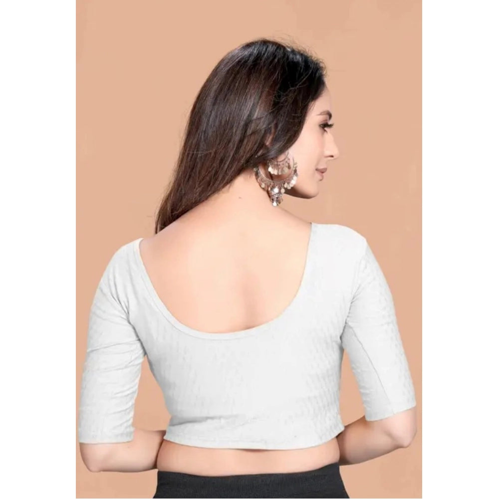 White hosiery printed short sleeves round neck crop blouse - Pack of 2 for women's casual wear