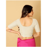 White hosiery printed short sleeves crop blouse set, non-padded for women