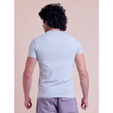 Men's Casual Cotton Solid Half Sleeve Round Neck T-Shirt (Grey)