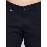 Men's Casual Cotton Solid Knee Length Cargo Shorts (Black)