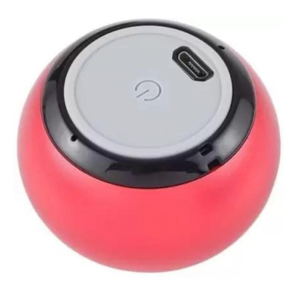 Red wireless Bluetooth speaker with a USB port