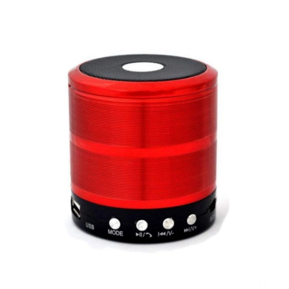 Plastic red wireless bluetooth speaker with USB input