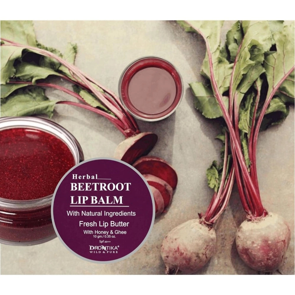 Natural, plant-based beetroot lip balm (10gm) for dry skin, unisex and herbal formula