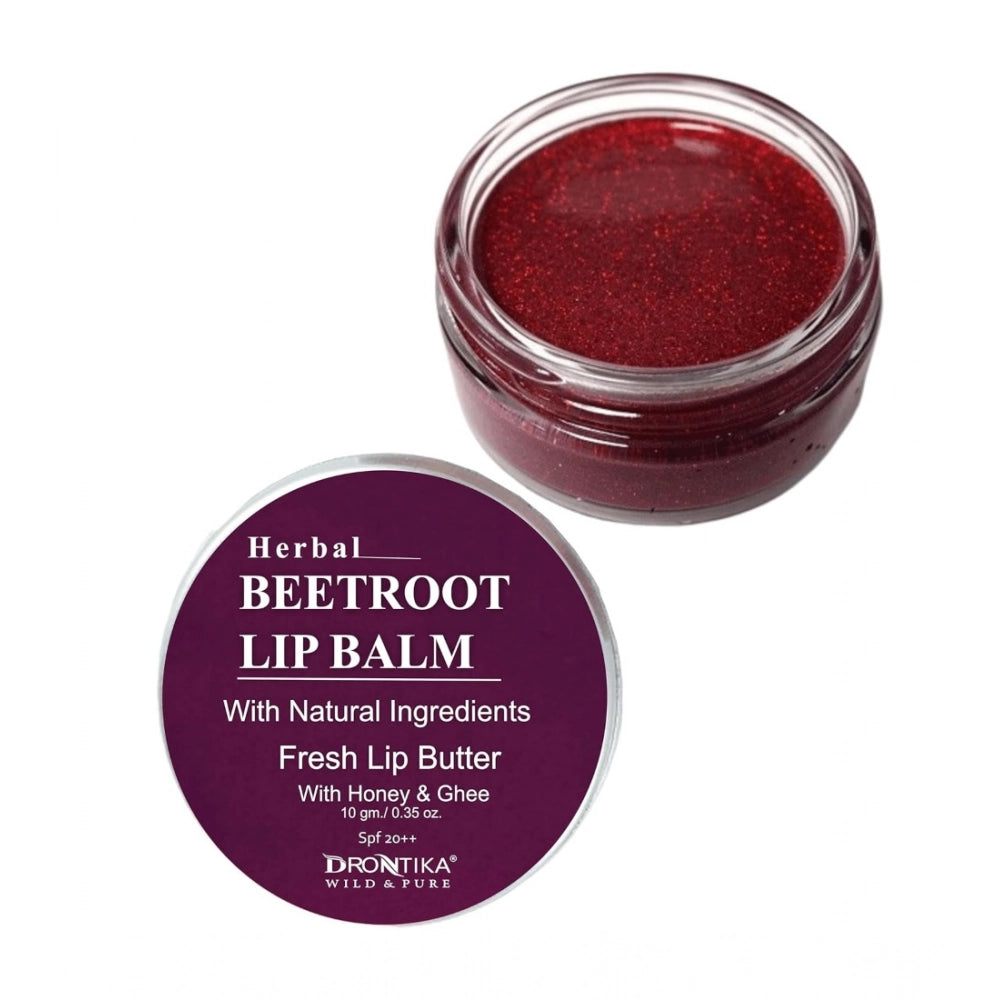 Natural beetroot-flavored herbal lip balm (10gm) for dry skin, unisex use. May slightly differ from image due to lighting conditions