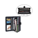 Black faux leather medium wallet with snap button closure - women's accessory for everyday use