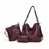 Wine red PU leather medium shoulder zipper handbag with adjustable sling strap & handle strap