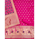 Women's Banarasi Silk Printed Unstitched Salwar Suit Material With Dupatta (Rani, 3Mtrs)