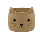 Cotton Large Storage Cat Basket 15x11 Inch Pack of 1 (Beige)
