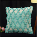Sea green cotton pit loom cushion cover set, boho chic for couch decor