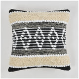 Black cream pit loom cotton diamond cushion cover pack of 2 for bohemian style seating