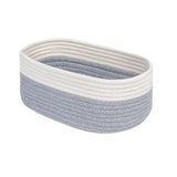 Cotton Oval Storage Rope Woven Baskets Pack of 1 (White Grey)