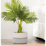 Cotton Storage Rope Woven Baskets 9x7 Inch Pack of 1 (Grey)