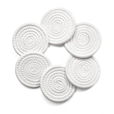 White cotton rope drink coasters set, durable and stylish for tea and coffee mats