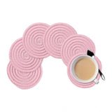 Baby Pink cotton rope drink coaster set, multipurpose for tea and coffee cups and mugs