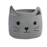 Cotton Large Storage Cat Basket 15x11 Inch Pack of 1 (Grey)