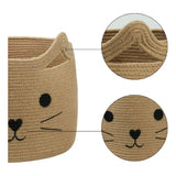 Cotton Large Storage Cat Basket 15x11 Inch Pack of 1 (Beige)