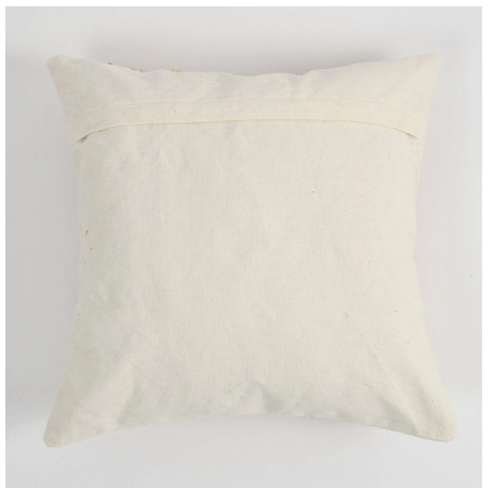 Rainbow-colored cotton tufted sofa pillow cover pack of 2, ideal for living room decor