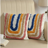 Ranibow cotton tufted sofa pillow covers, 16x16 inch pack of 2 for living room