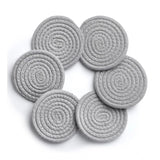 Cotton Rope Drink Coasters 6 Pcs Set (Grey)