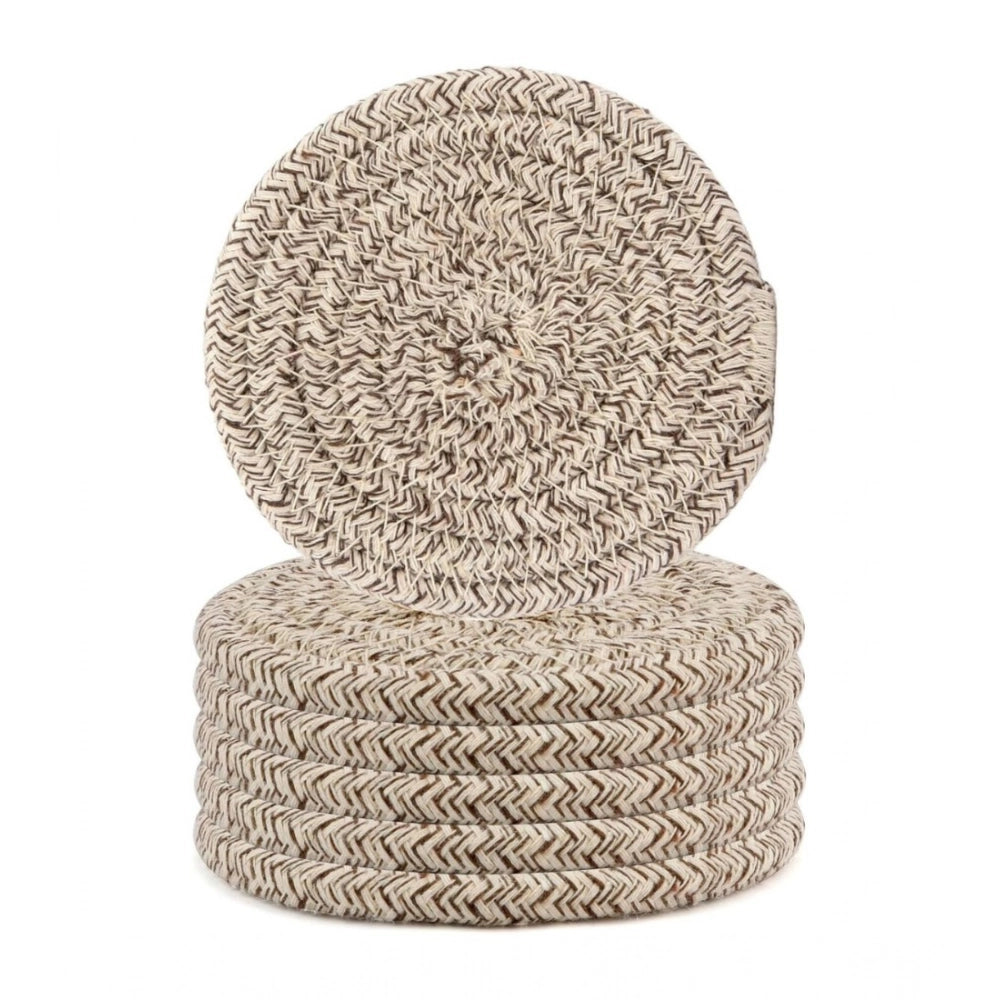 Mix cotton rope drink coaster set (6 pcs) - stylish, durable, and multipurpose for tea and coffee