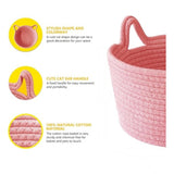 Cotton Plain Cat Basket 9x5 Inch Pack of 1 (Pink)