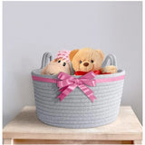 Cotton Plain Cat Basket 9x5 Inch Pack of 1 (Grey)