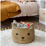Cotton Large Storage Cat Basket 15x11 Inch Pack of 1 (Beige)