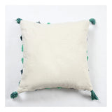 Green cotton tufted sofa pillow covers - pack of 2 for living room seating