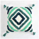 Green cotton tufted sofa pillow cover set of 2, ideal for living room decor