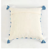 Blue cotton tufted sofa pillow cover pack of 2 (16x16 inches) for living room decor