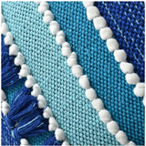 Blue cotton pit loom boho couch cushion cover set (2 pack)