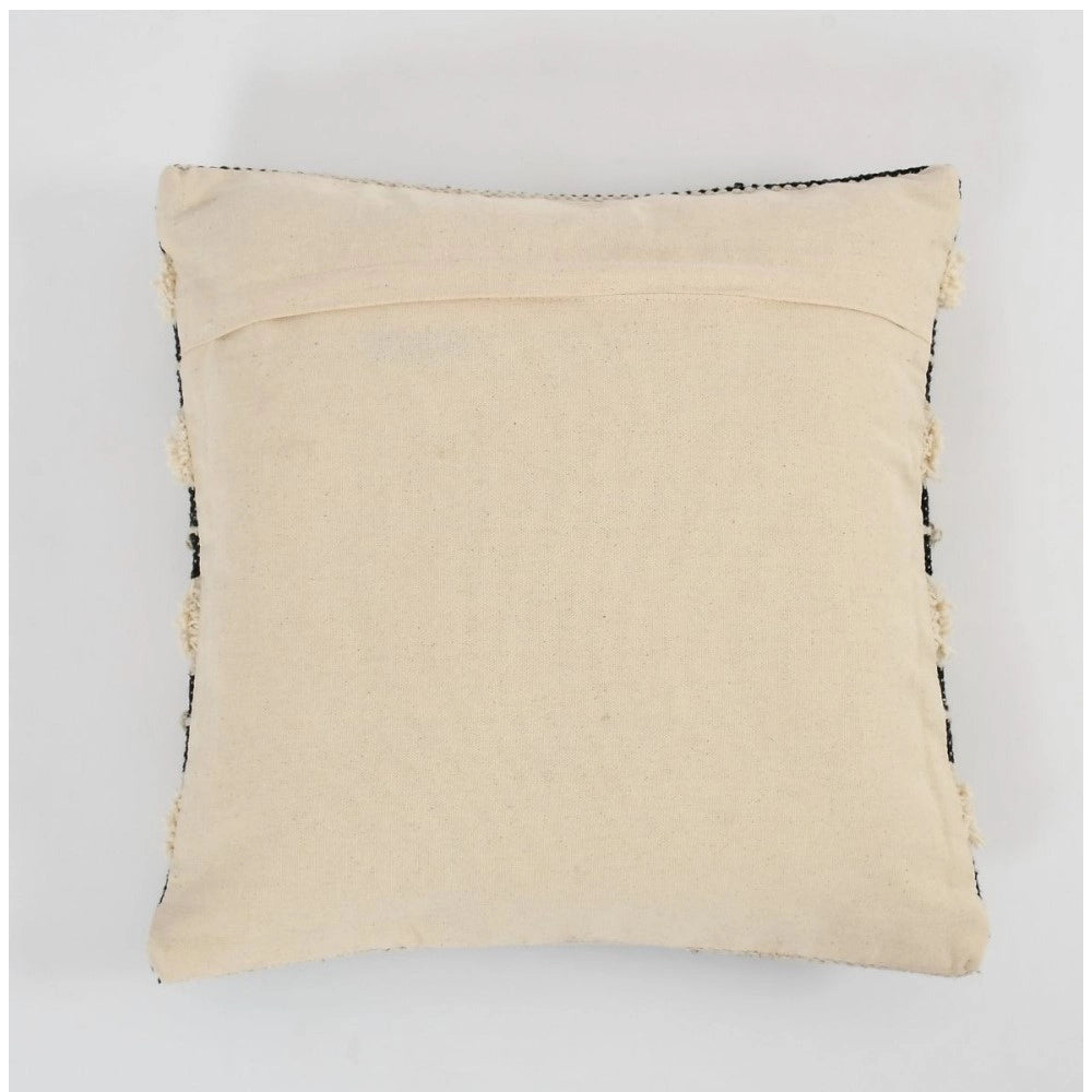 Black & cream striped cotton cushion cover set for Bohemian couch, handcrafted pit loom design
